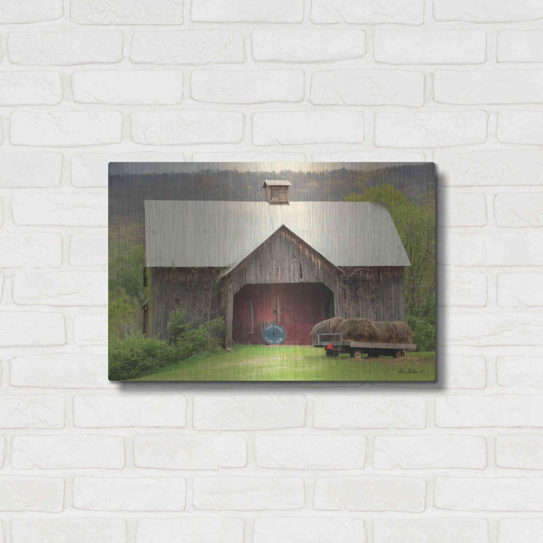 Luxe Metal Art 'Old Hay' by Lori Deiter, Metal Wall Art,24x16