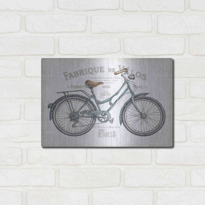 Luxe Metal Art 'Bicycles I v2' by Daphne Brissonet, Metal Wall Art,16x12