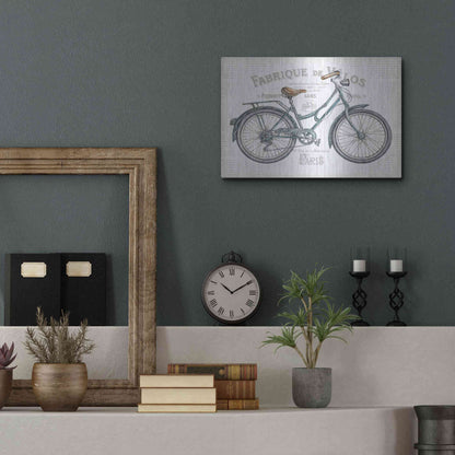 Luxe Metal Art 'Bicycles I v2' by Daphne Brissonet, Metal Wall Art,16x12