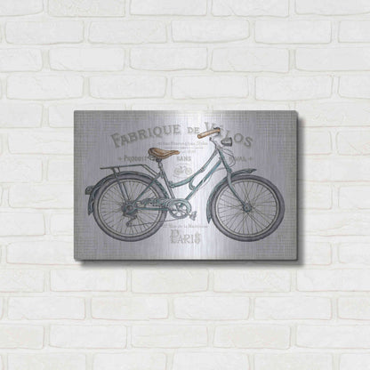 Luxe Metal Art 'Bicycles I v2' by Daphne Brissonet, Metal Wall Art,24x16