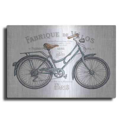 Luxe Metal Art 'Bicycles I v2' by Daphne Brissonet, Metal Wall Art
