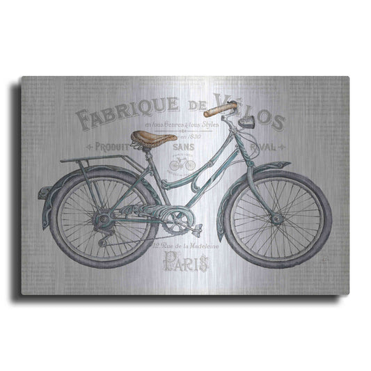 Luxe Metal Art 'Bicycles I v2' by Daphne Brissonet, Metal Wall Art