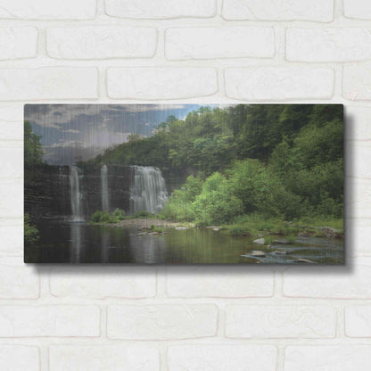 Luxe Metal Art 'Salmon River Falls' by Lori Deiter, Metal Wall Art,24x12