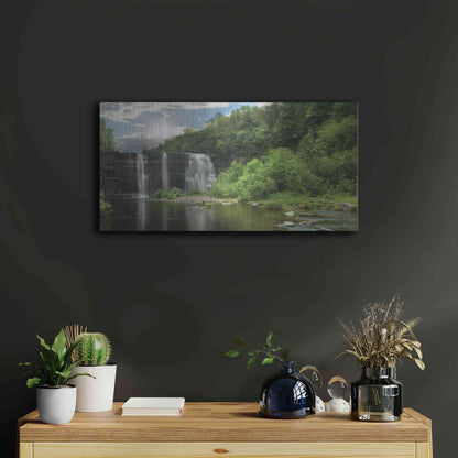 Luxe Metal Art 'Salmon River Falls' by Lori Deiter, Metal Wall Art,24x12