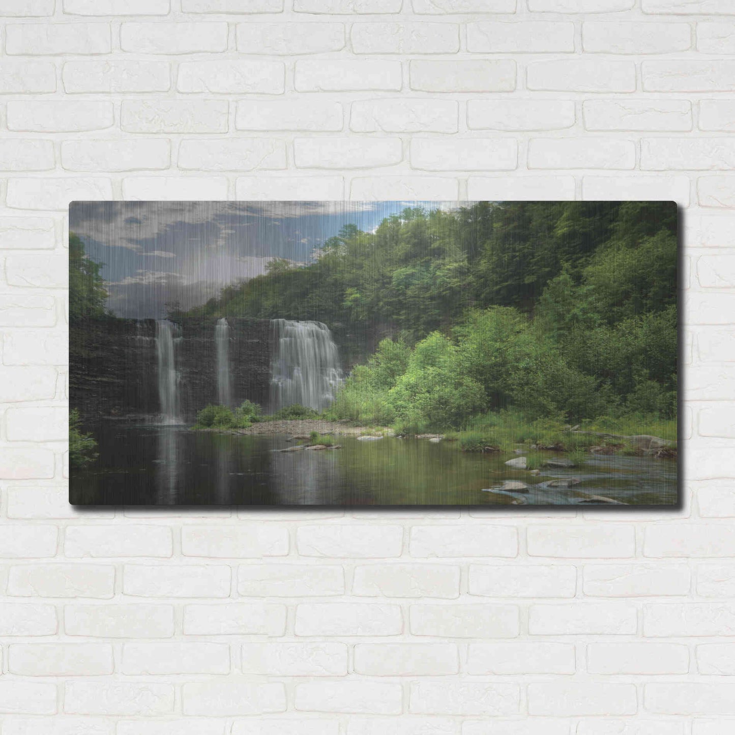 Luxe Metal Art 'Salmon River Falls' by Lori Deiter, Metal Wall Art,48x24