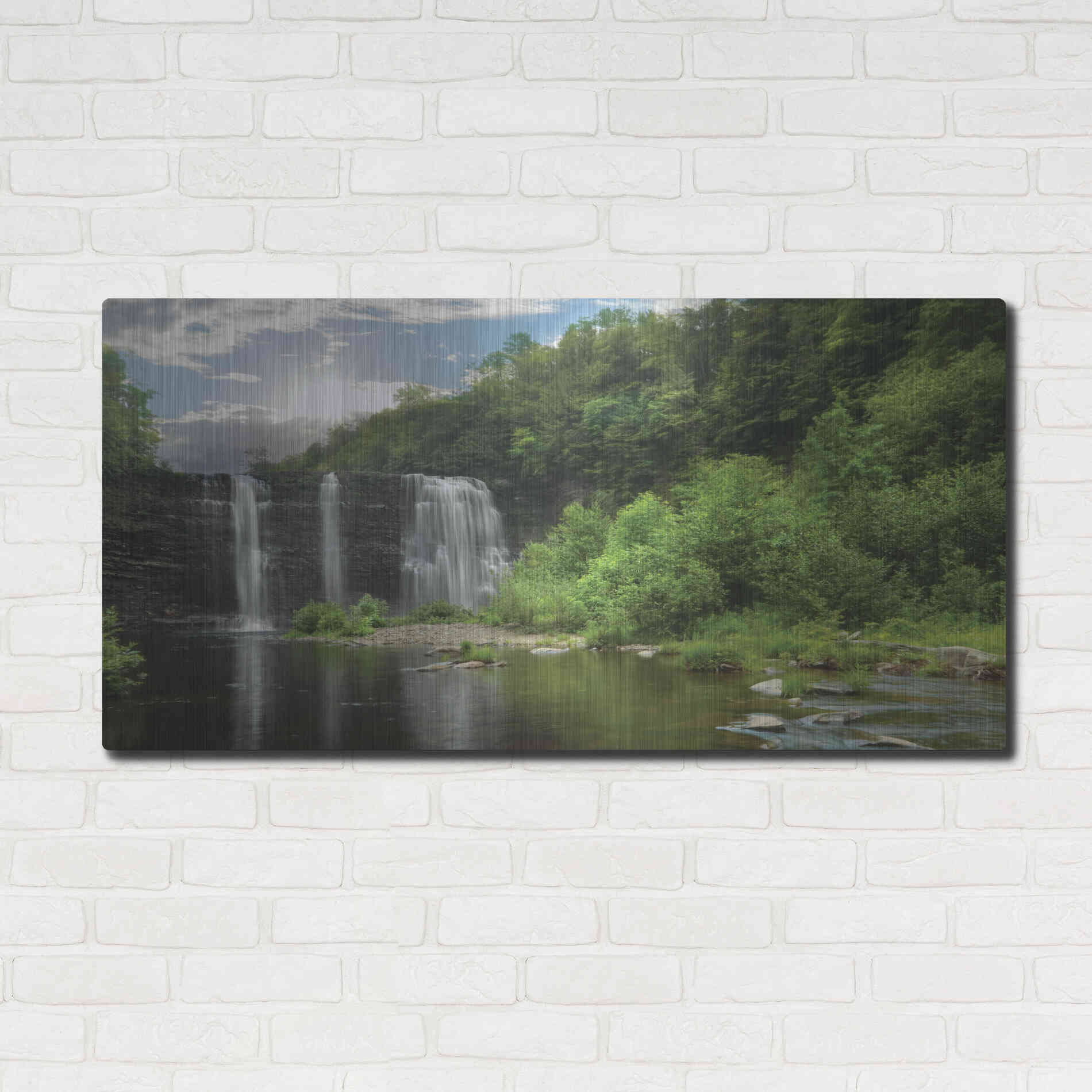 Luxe Metal Art 'Salmon River Falls' by Lori Deiter, Metal Wall Art,48x24