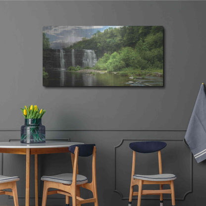 Luxe Metal Art 'Salmon River Falls' by Lori Deiter, Metal Wall Art,48x24