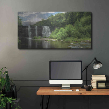 Luxe Metal Art 'Salmon River Falls' by Lori Deiter, Metal Wall Art,48x24