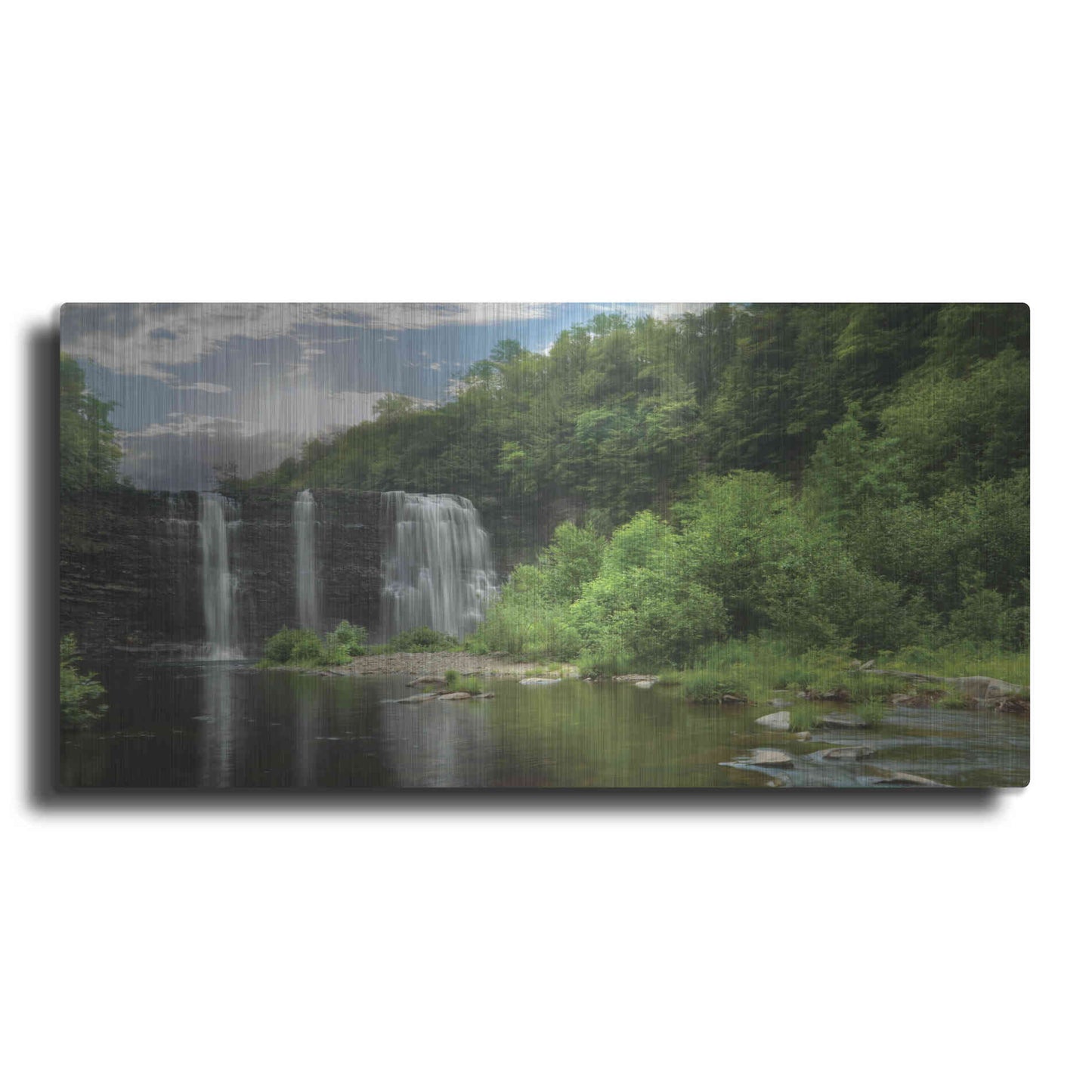 Luxe Metal Art 'Salmon River Falls' by Lori Deiter, Metal Wall Art