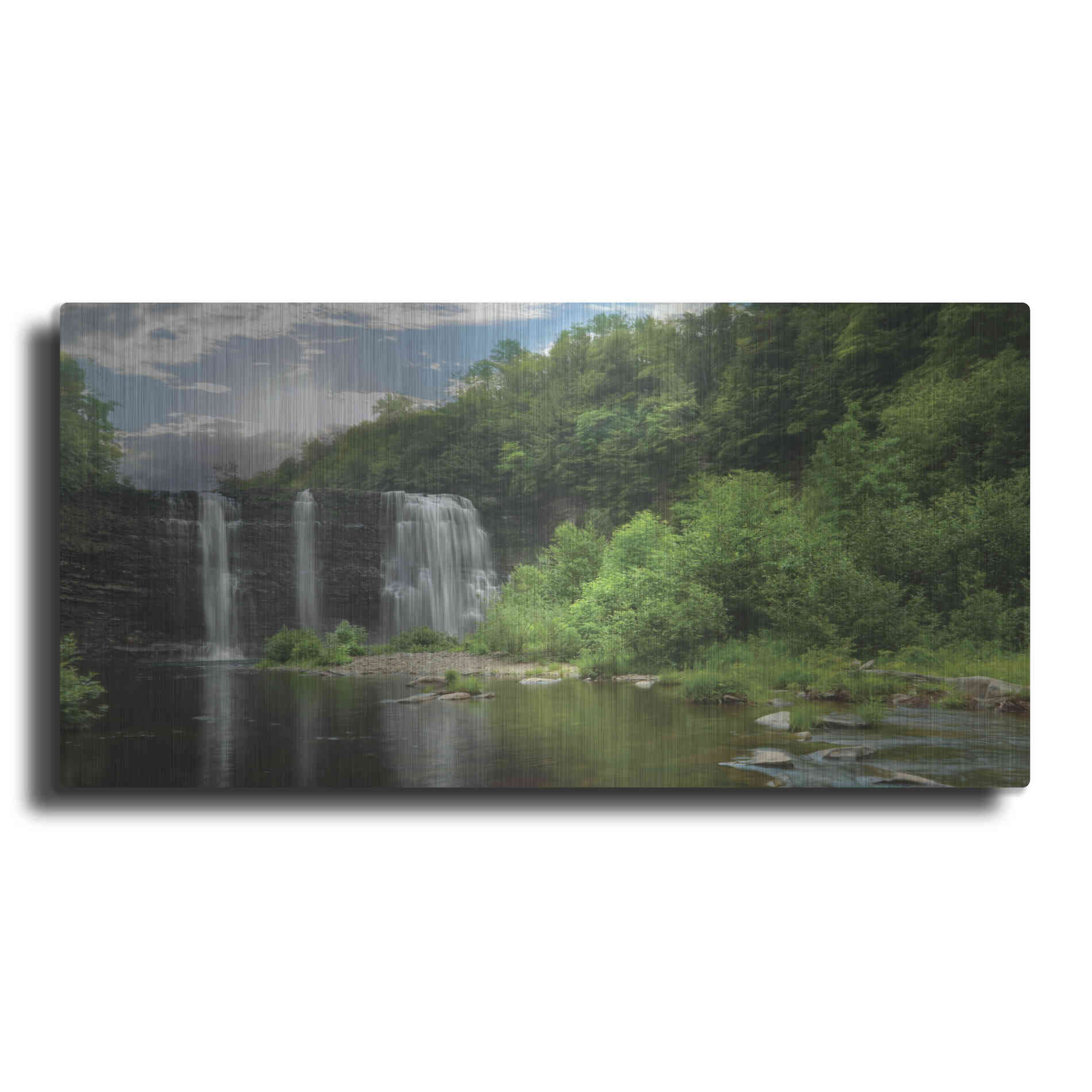 Luxe Metal Art 'Salmon River Falls' by Lori Deiter, Metal Wall Art