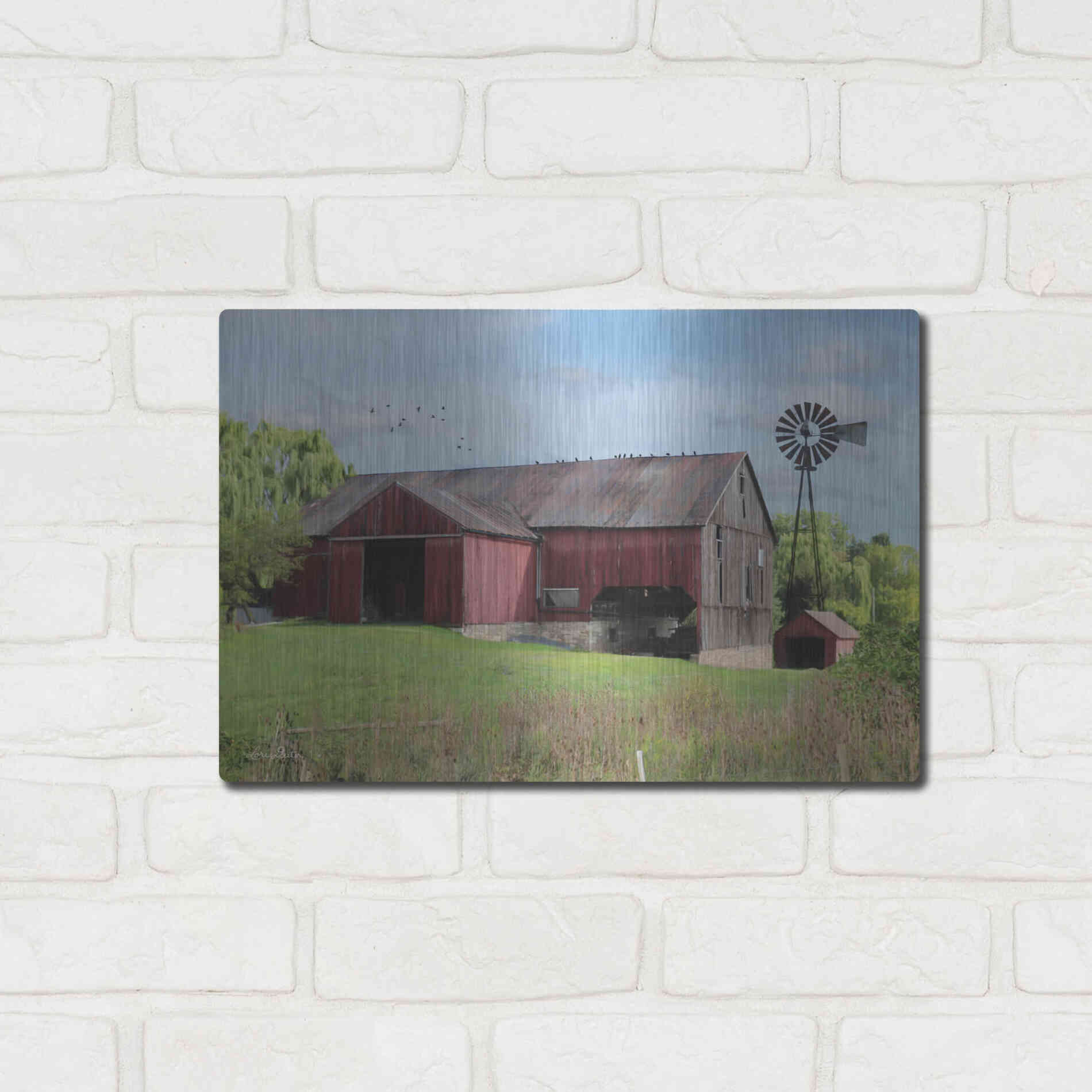 Luxe Metal Art 'Summer in Pennsylvania' by Lori Deiter, Metal Wall Art,16x12