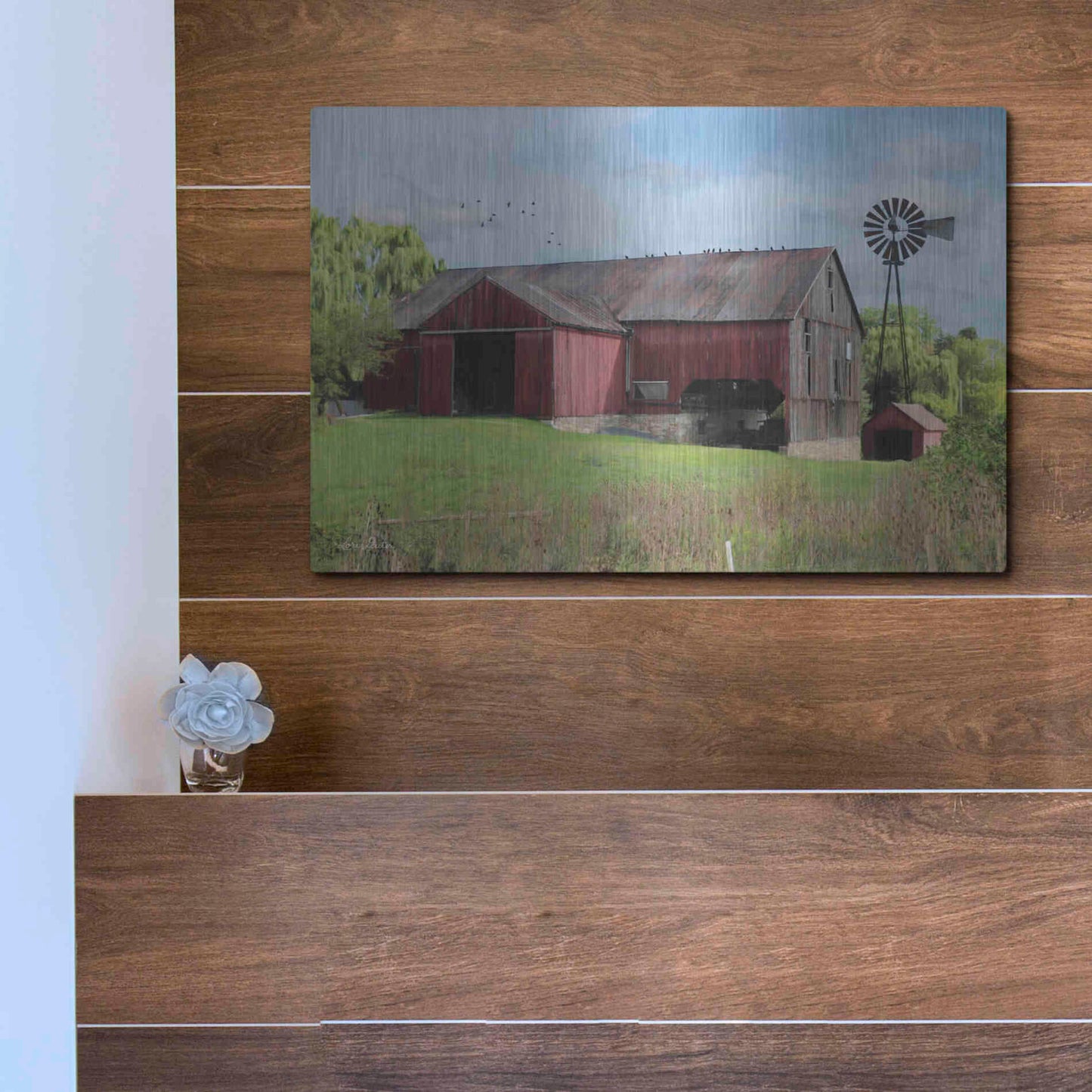 Luxe Metal Art 'Summer in Pennsylvania' by Lori Deiter, Metal Wall Art,16x12