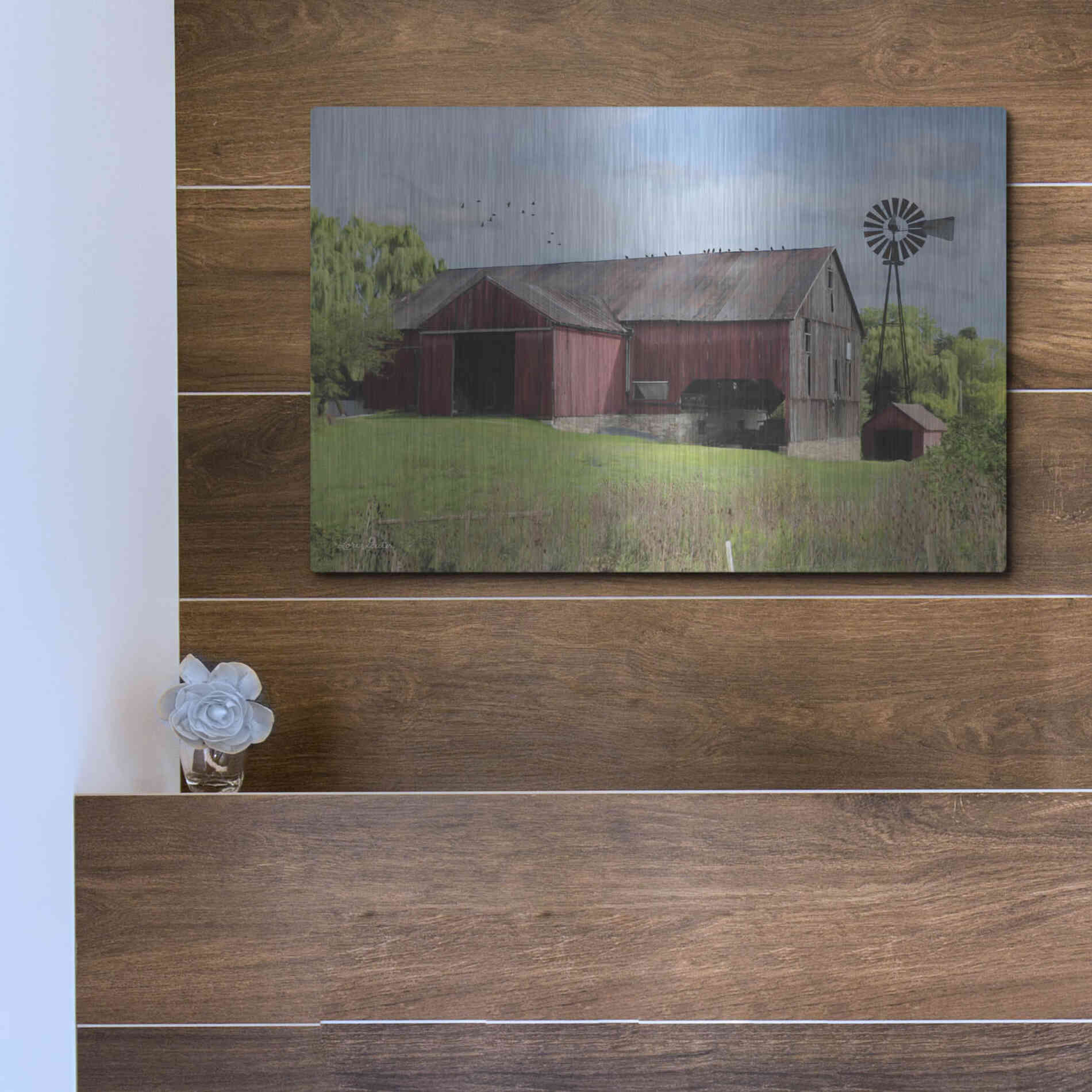 Luxe Metal Art 'Summer in Pennsylvania' by Lori Deiter, Metal Wall Art,16x12