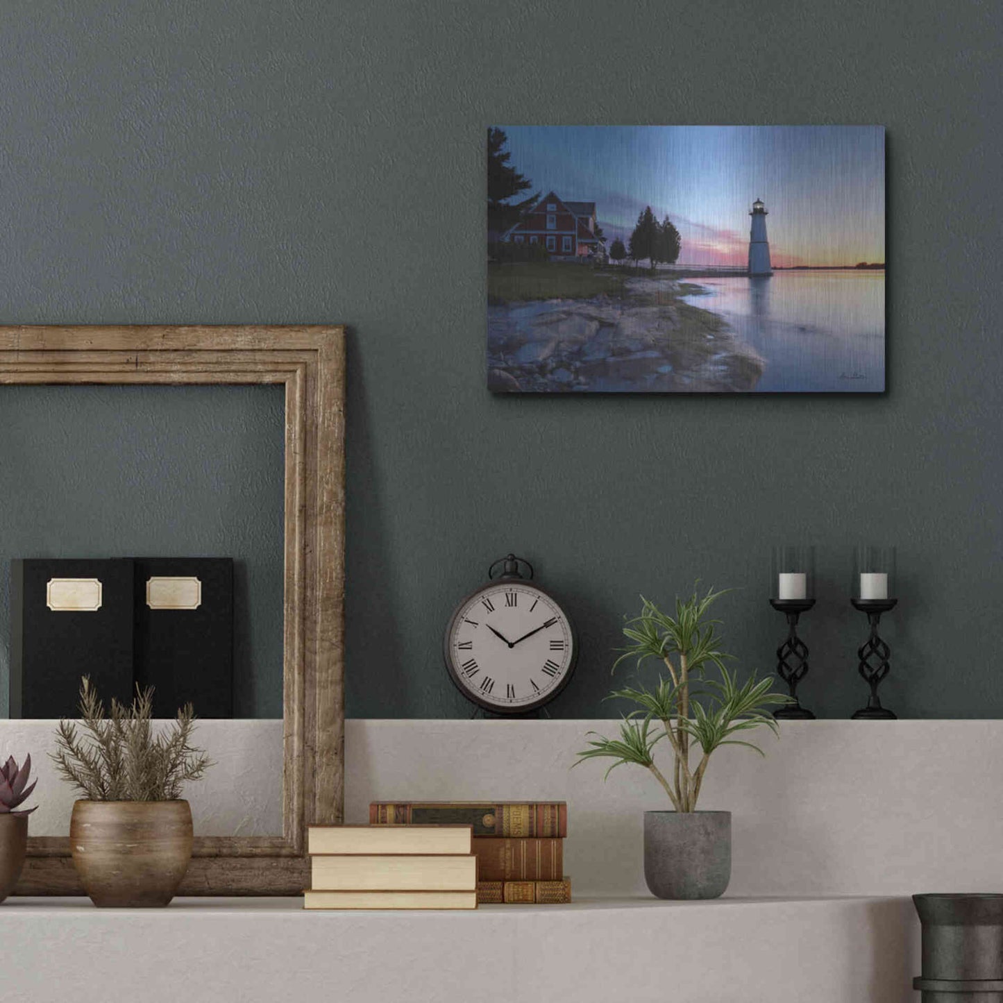 Luxe Metal Art 'Dusk at Rock Island' by Lori Deiter, Metal Wall Art,16x12