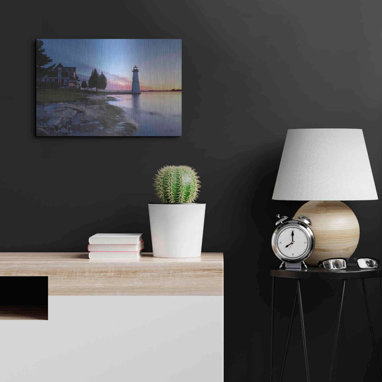 Luxe Metal Art 'Dusk at Rock Island' by Lori Deiter, Metal Wall Art,24x16