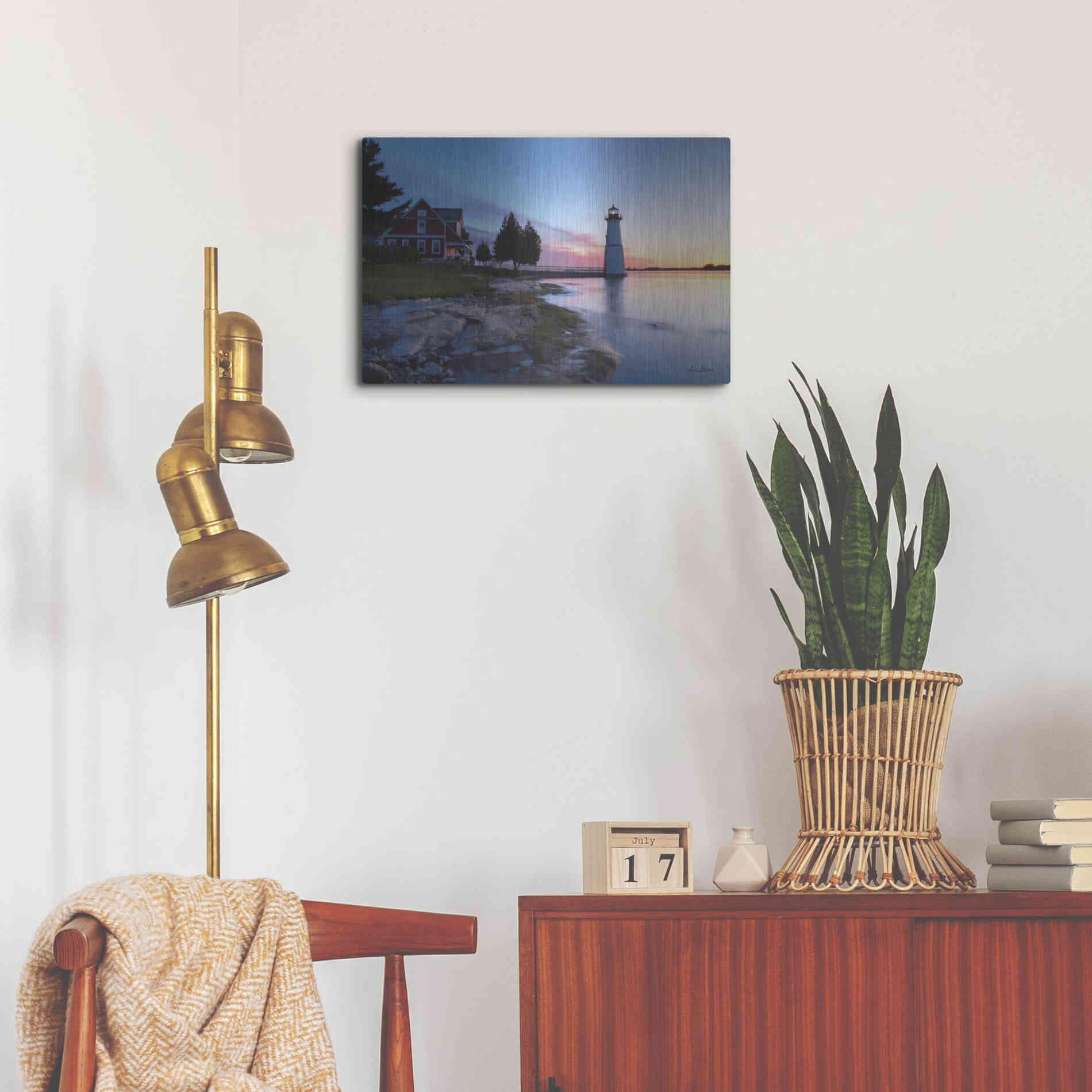 Luxe Metal Art 'Dusk at Rock Island' by Lori Deiter, Metal Wall Art,24x16