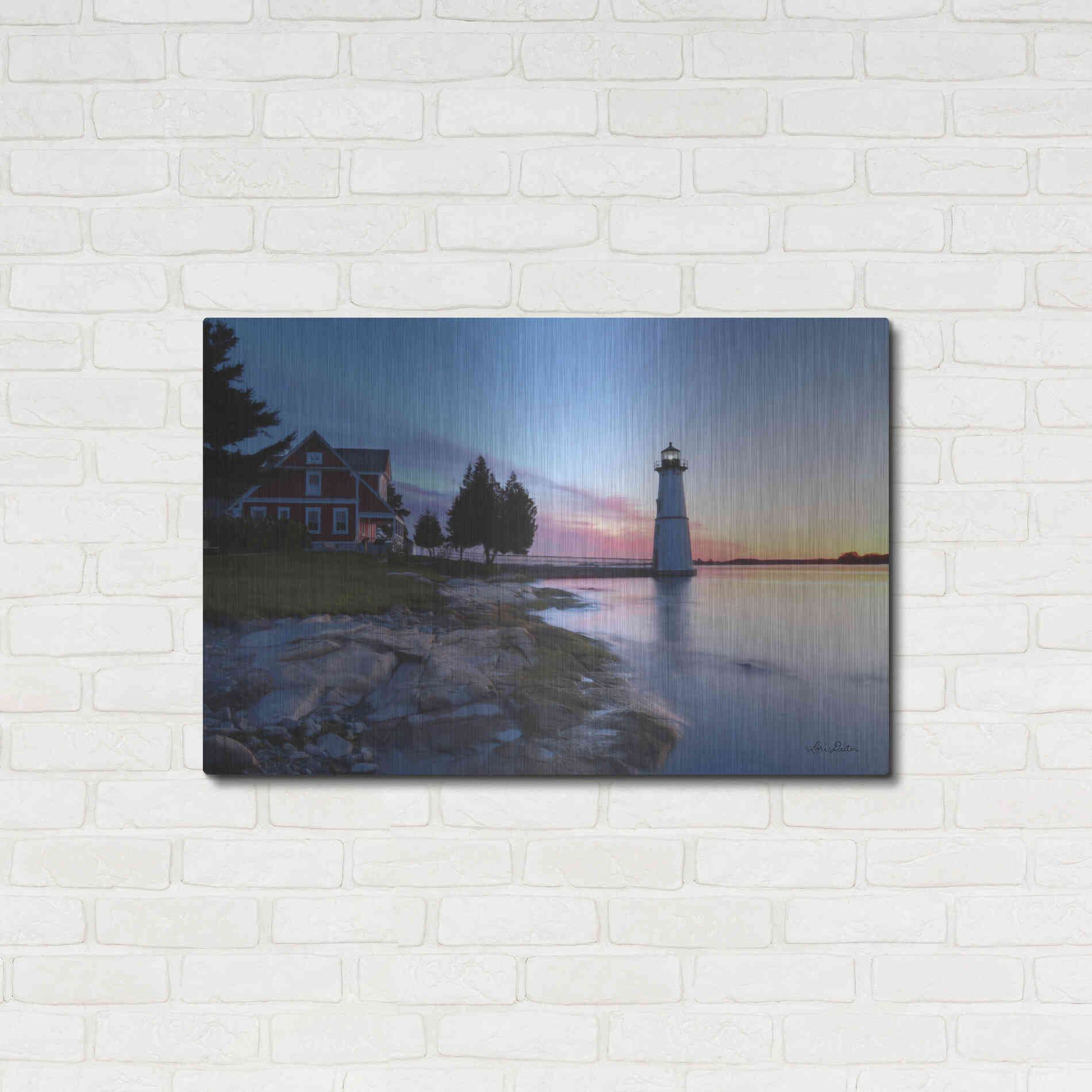 Luxe Metal Art 'Dusk at Rock Island' by Lori Deiter, Metal Wall Art,36x24