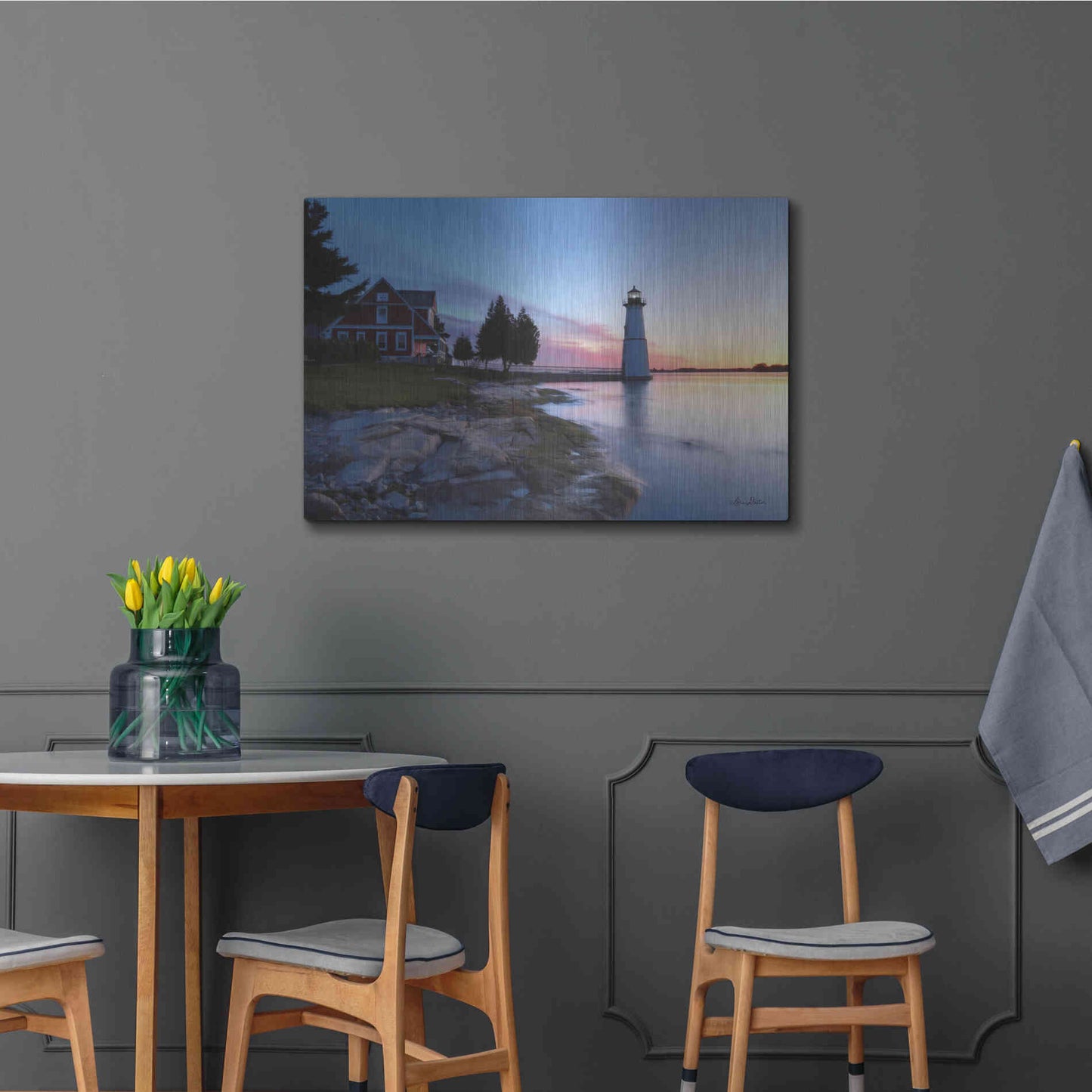 Luxe Metal Art 'Dusk at Rock Island' by Lori Deiter, Metal Wall Art,36x24