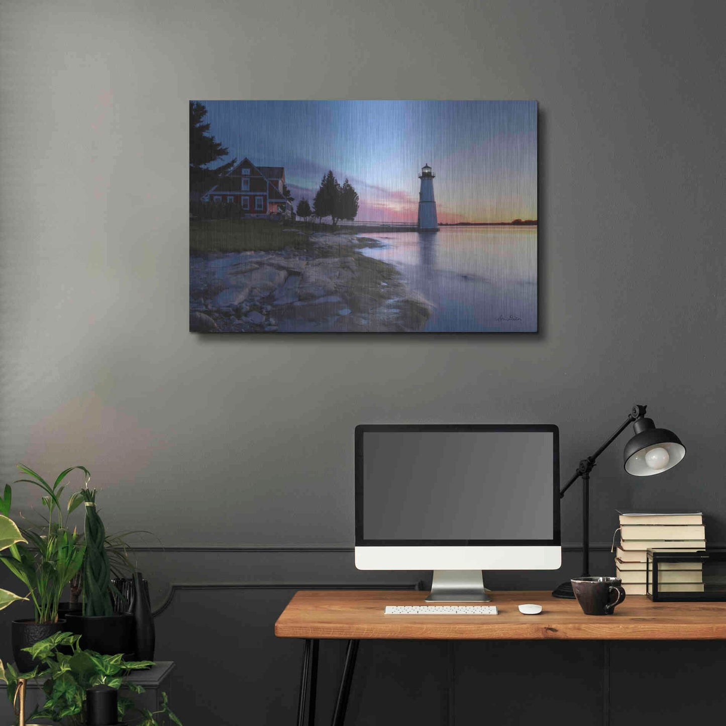 Luxe Metal Art 'Dusk at Rock Island' by Lori Deiter, Metal Wall Art,36x24