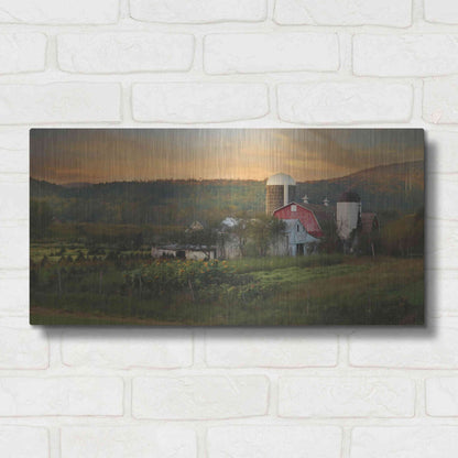 Luxe Metal Art 'New York Country Sunset' by Lori Deiter, Metal Wall Art,24x12