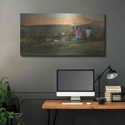 Luxe Metal Art 'New York Country Sunset' by Lori Deiter, Metal Wall Art,48x24