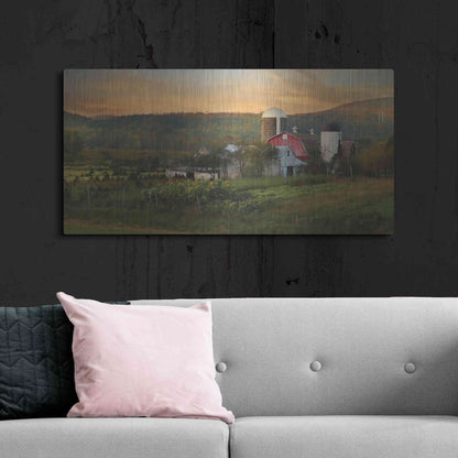 Luxe Metal Art 'New York Country Sunset' by Lori Deiter, Metal Wall Art,48x24