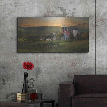 Luxe Metal Art 'New York Country Sunset' by Lori Deiter, Metal Wall Art,48x24