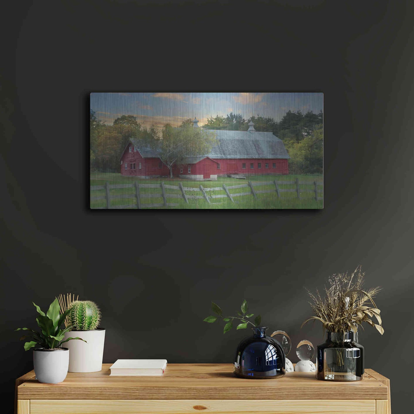 Luxe Metal Art 'Fenced In' by Lori Deiter, Metal Wall Art,24x12