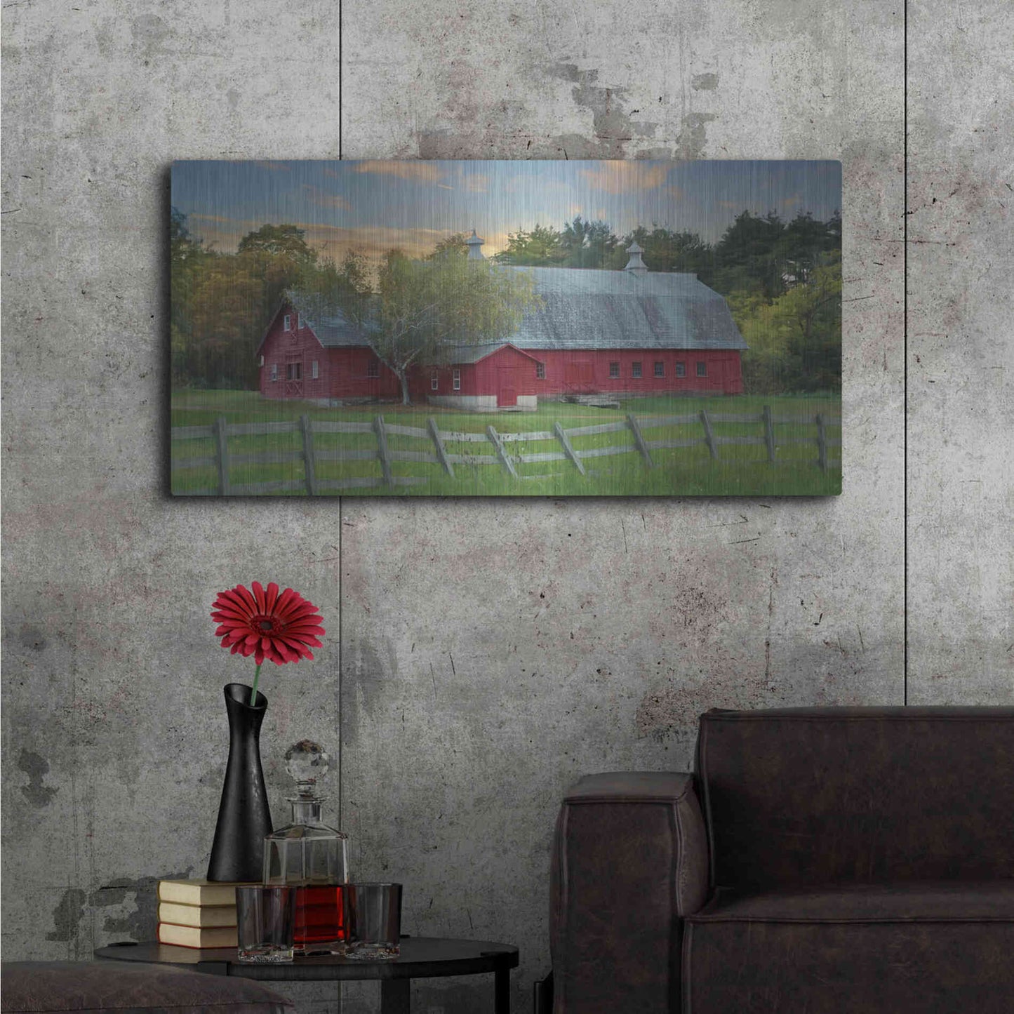 Luxe Metal Art 'Fenced In' by Lori Deiter, Metal Wall Art,48x24