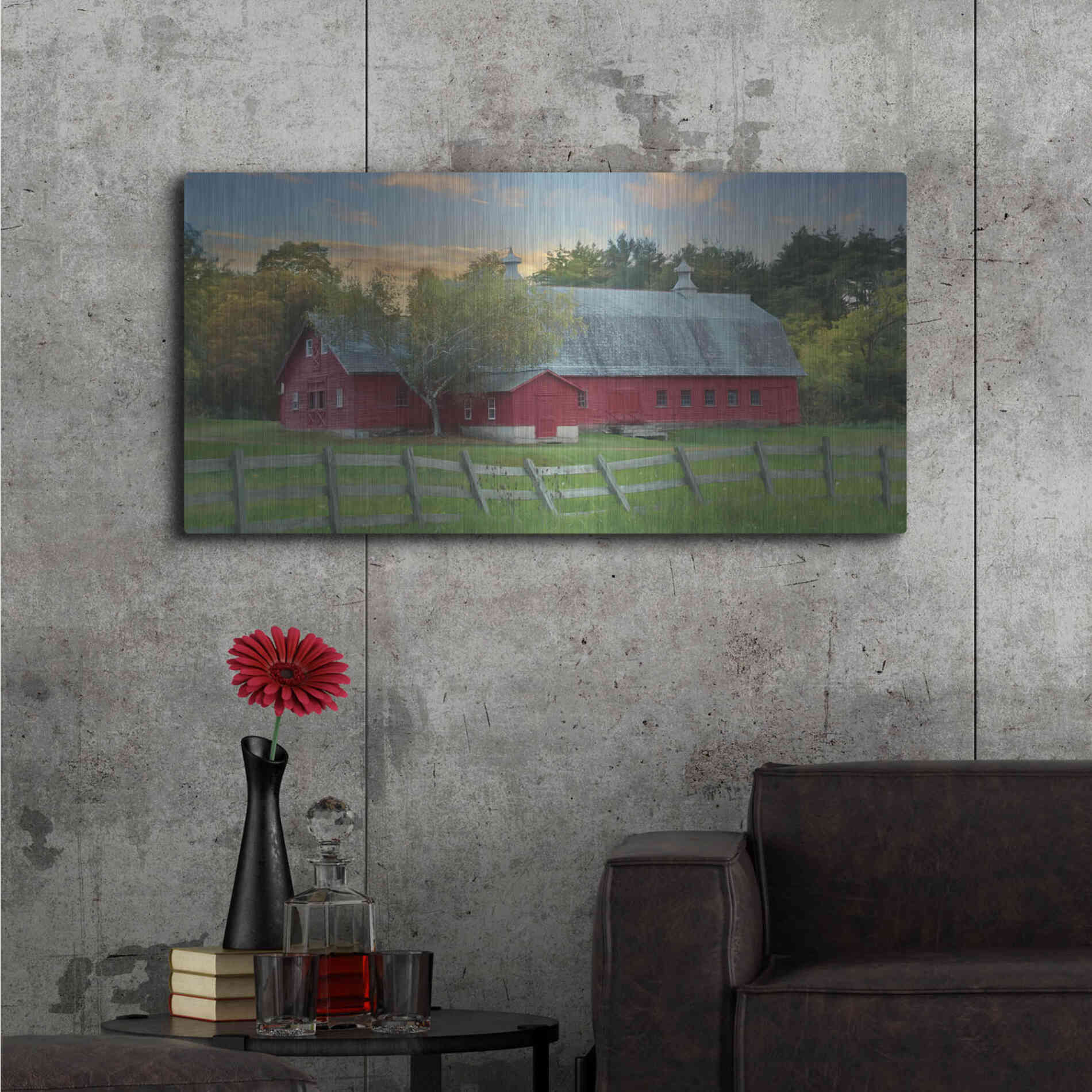 Luxe Metal Art 'Fenced In' by Lori Deiter, Metal Wall Art,48x24