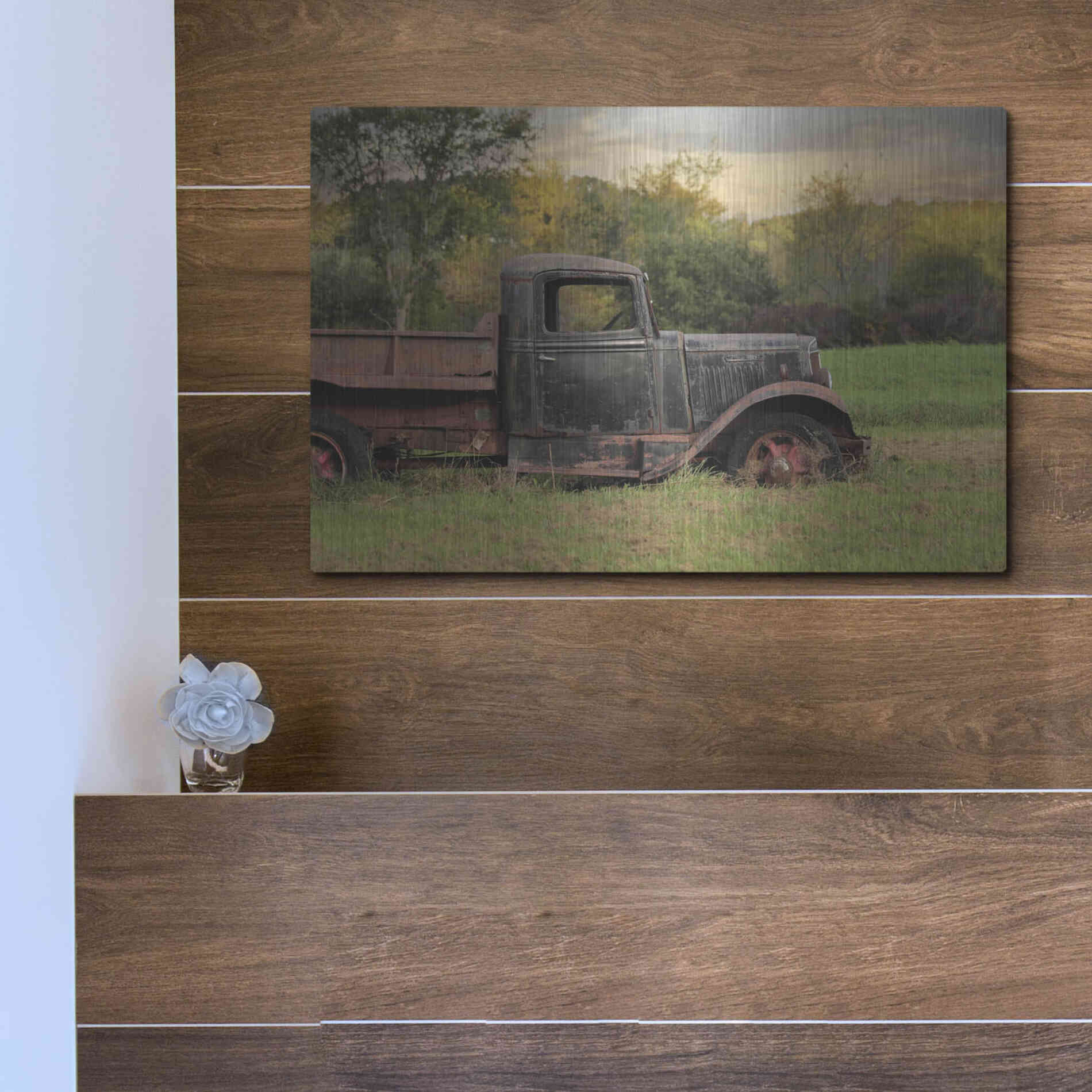 Luxe Metal Art 'Going Nowhere' by Lori Deiter, Metal Wall Art,16x12