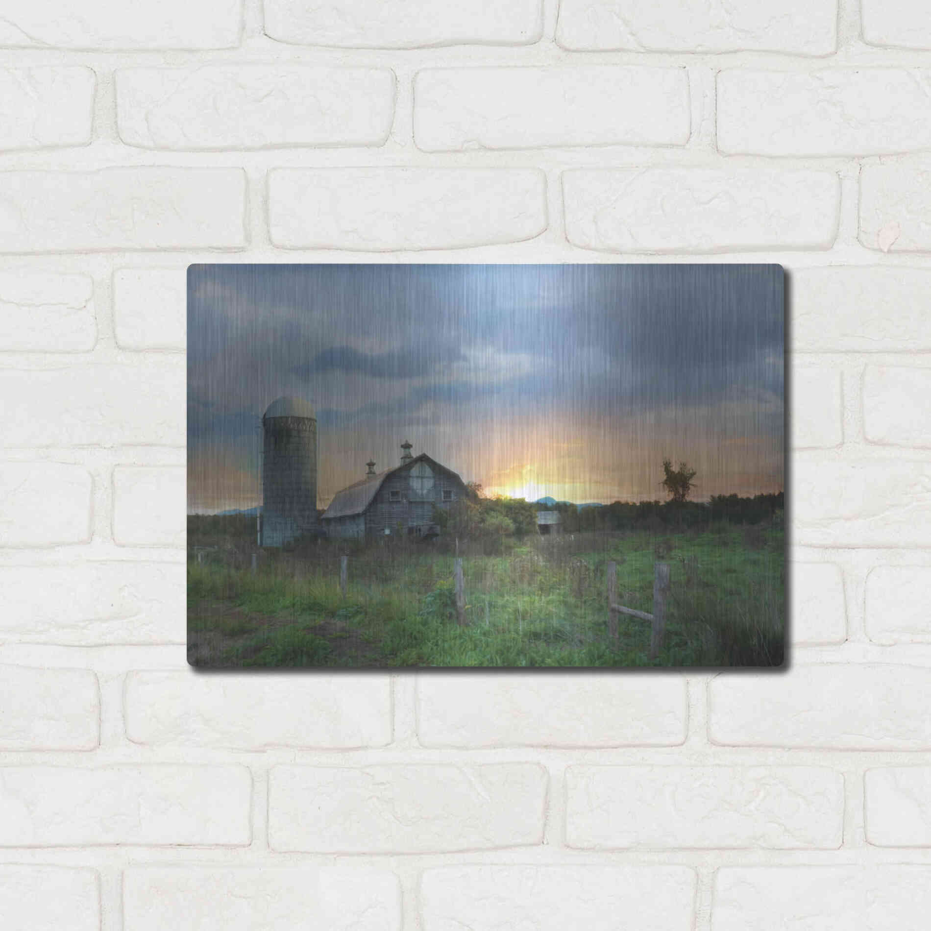 Luxe Metal Art 'New Morning in Vermont' by Lori Deiter, Metal Wall Art,16x12