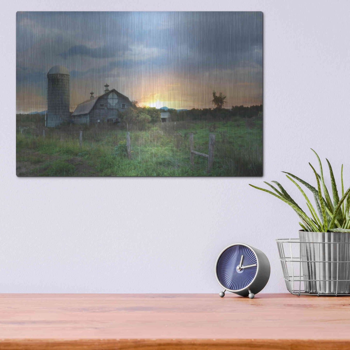 Luxe Metal Art 'New Morning in Vermont' by Lori Deiter, Metal Wall Art,16x12