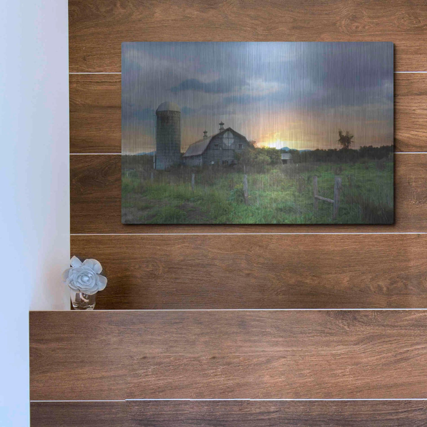 Luxe Metal Art 'New Morning in Vermont' by Lori Deiter, Metal Wall Art,16x12