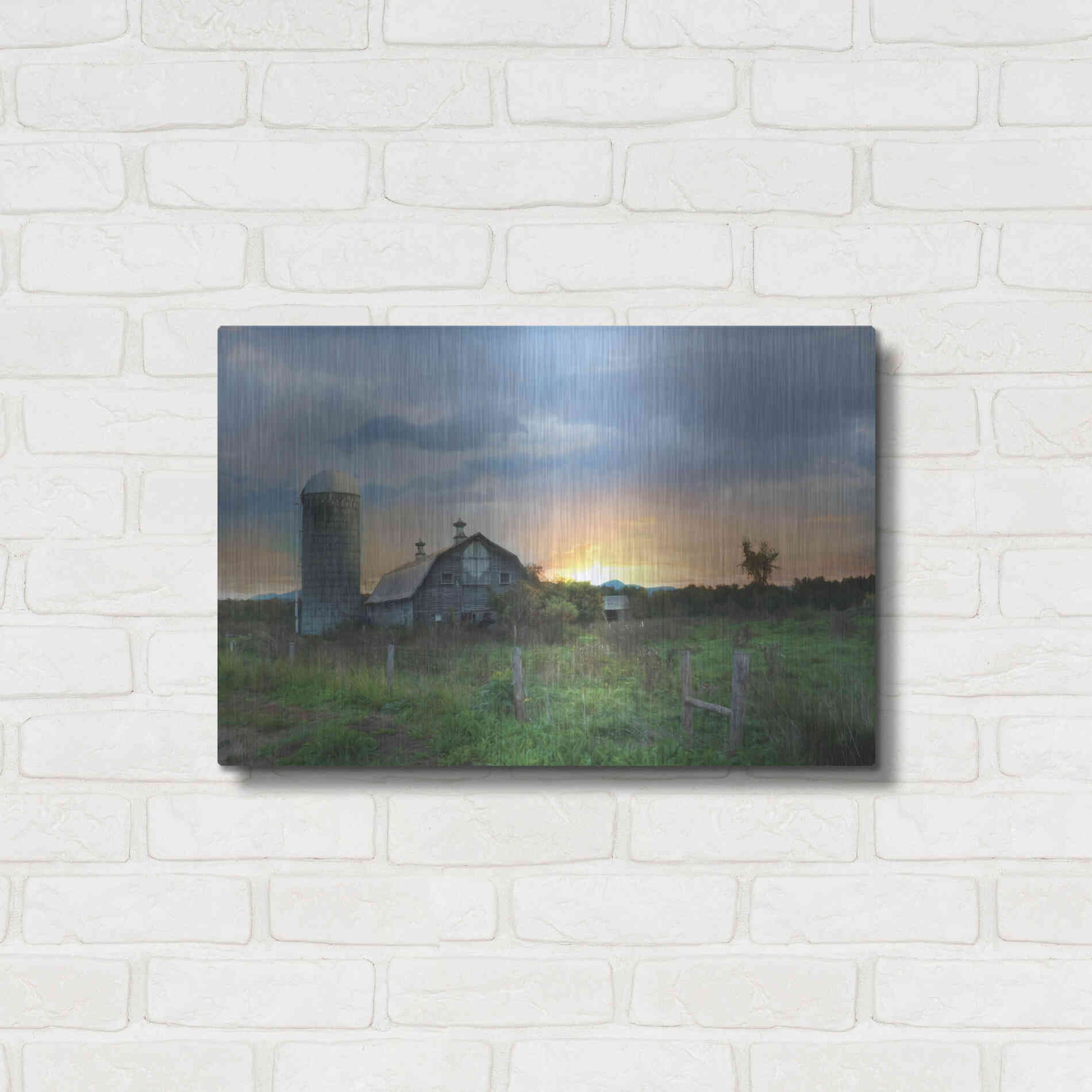 Luxe Metal Art 'New Morning in Vermont' by Lori Deiter, Metal Wall Art,24x16