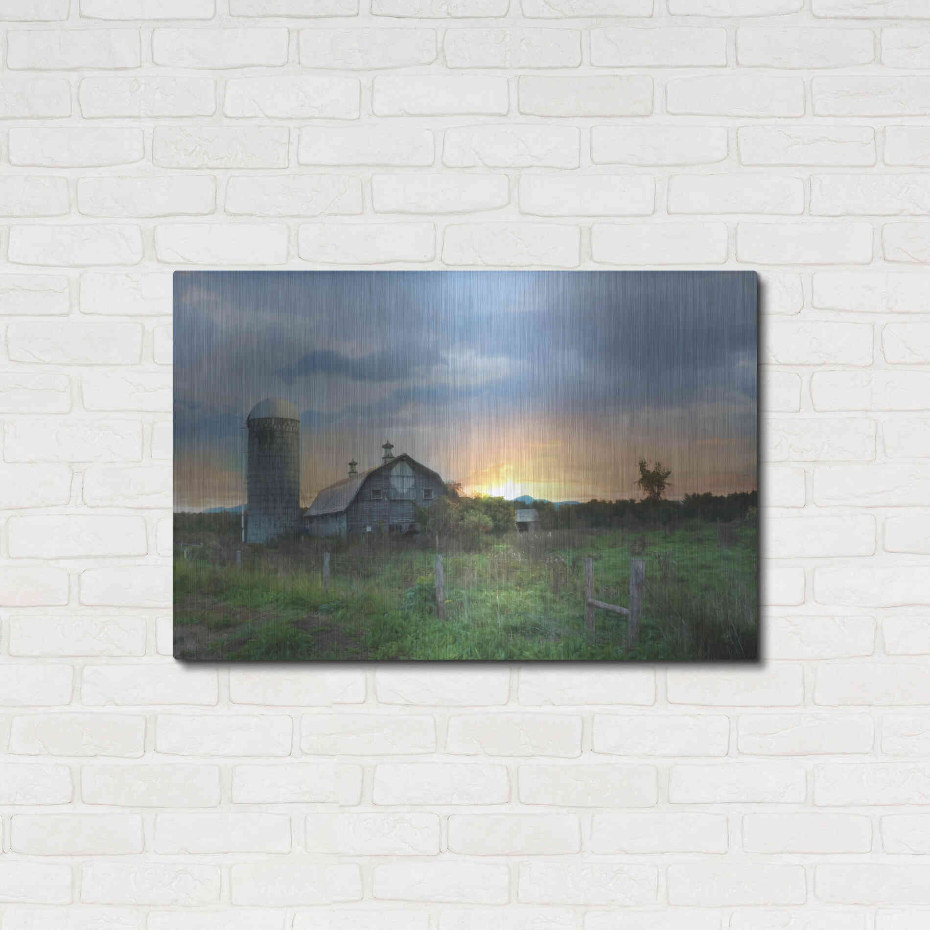Luxe Metal Art 'New Morning in Vermont' by Lori Deiter, Metal Wall Art,36x24