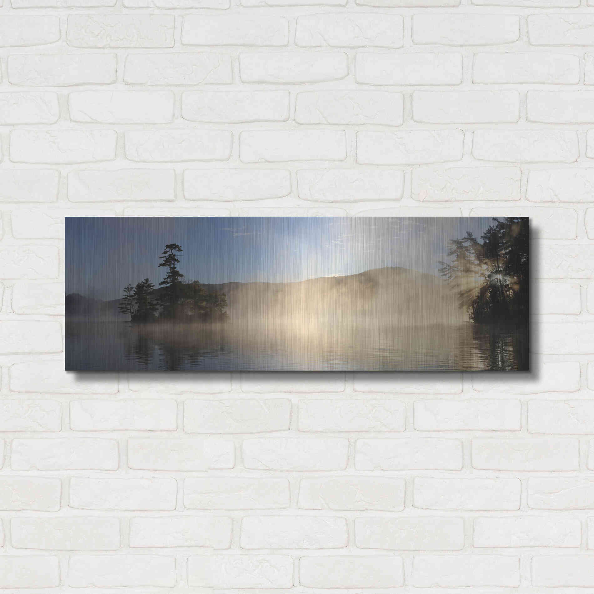 Luxe Metal Art 'Lake Luzerne Sunrise' by Lori Deiter, Metal Wall Art,36x12
