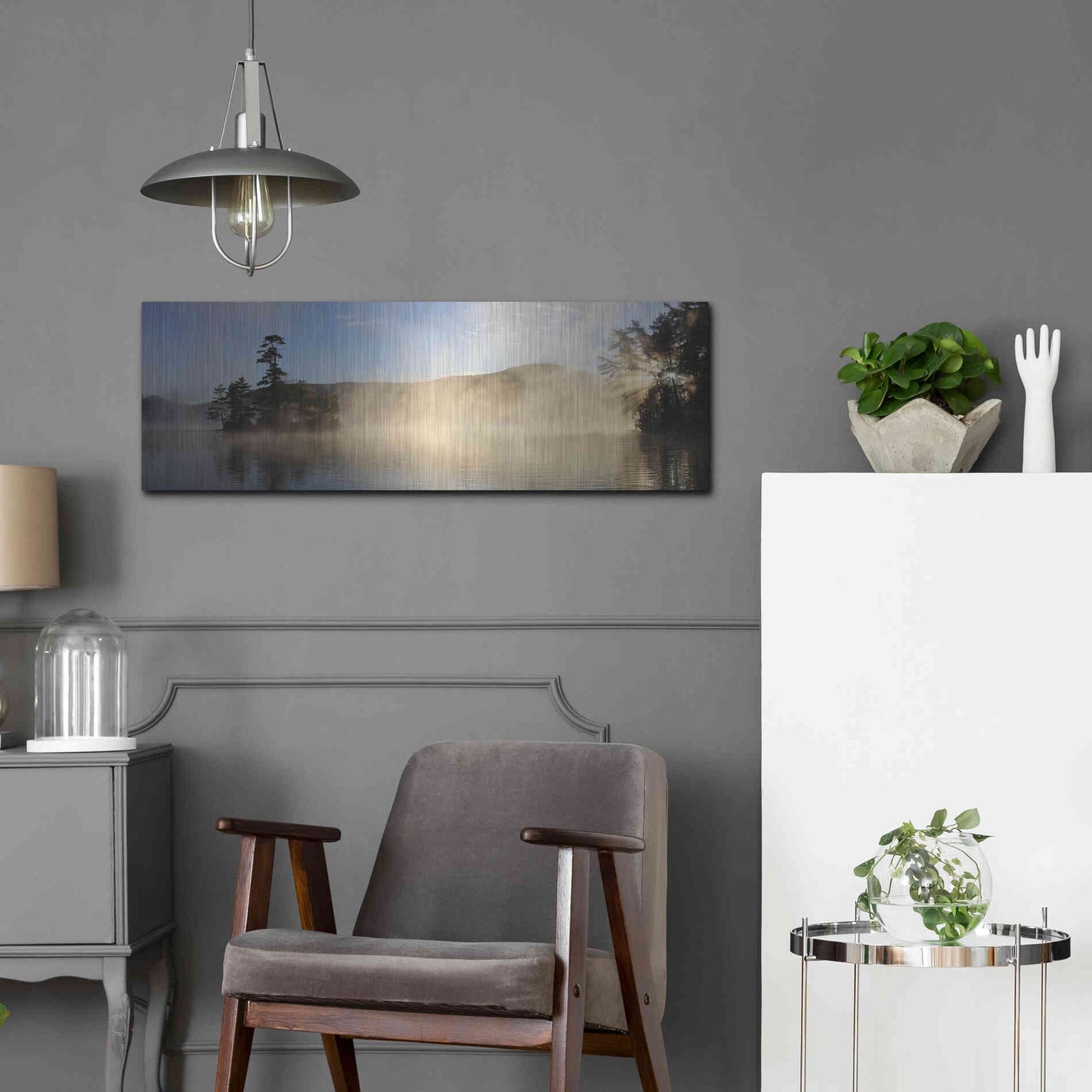 Luxe Metal Art 'Lake Luzerne Sunrise' by Lori Deiter, Metal Wall Art,36x12