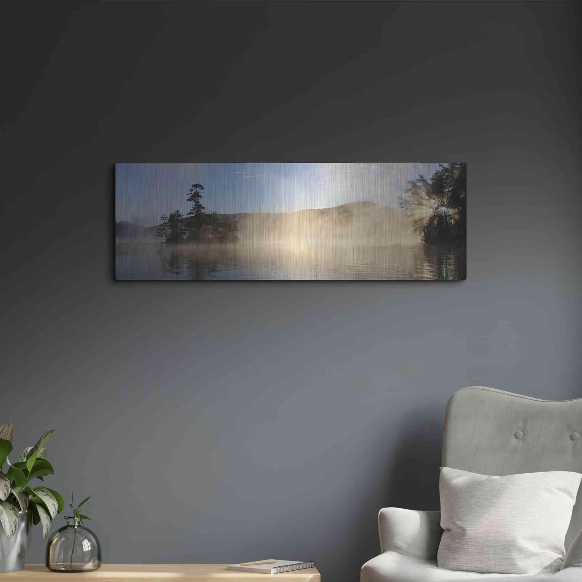 Luxe Metal Art 'Lake Luzerne Sunrise' by Lori Deiter, Metal Wall Art,36x12