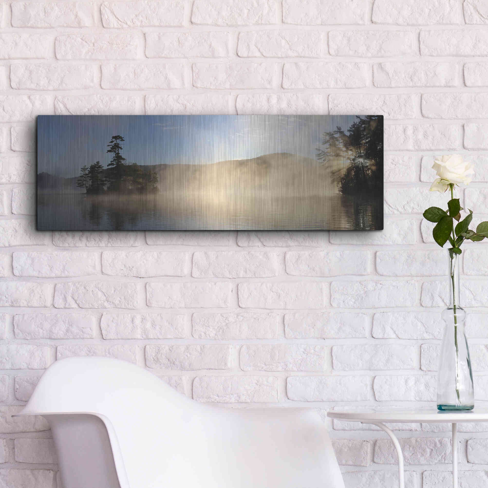 Luxe Metal Art 'Lake Luzerne Sunrise' by Lori Deiter, Metal Wall Art,36x12