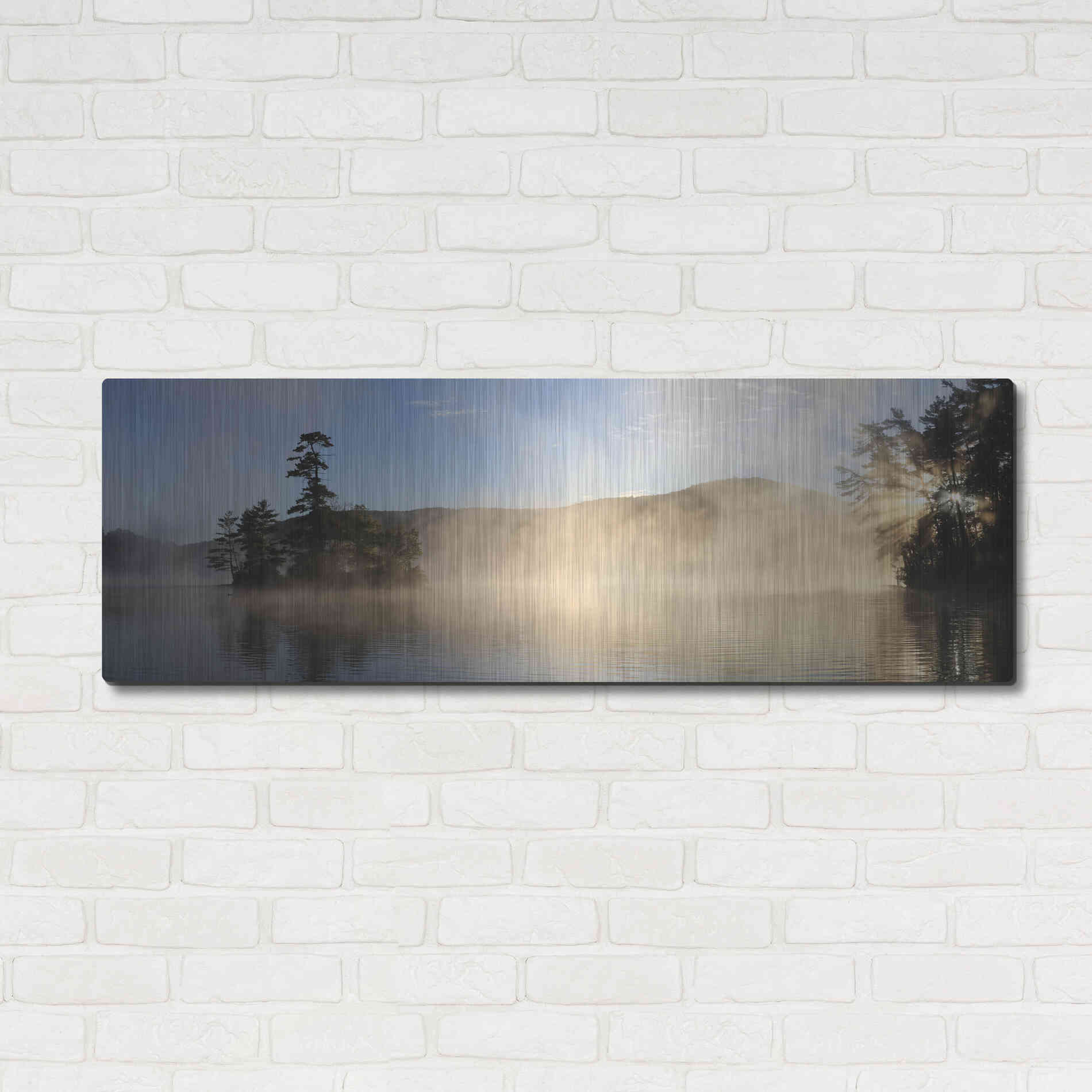 Luxe Metal Art 'Lake Luzerne Sunrise' by Lori Deiter, Metal Wall Art,48x16