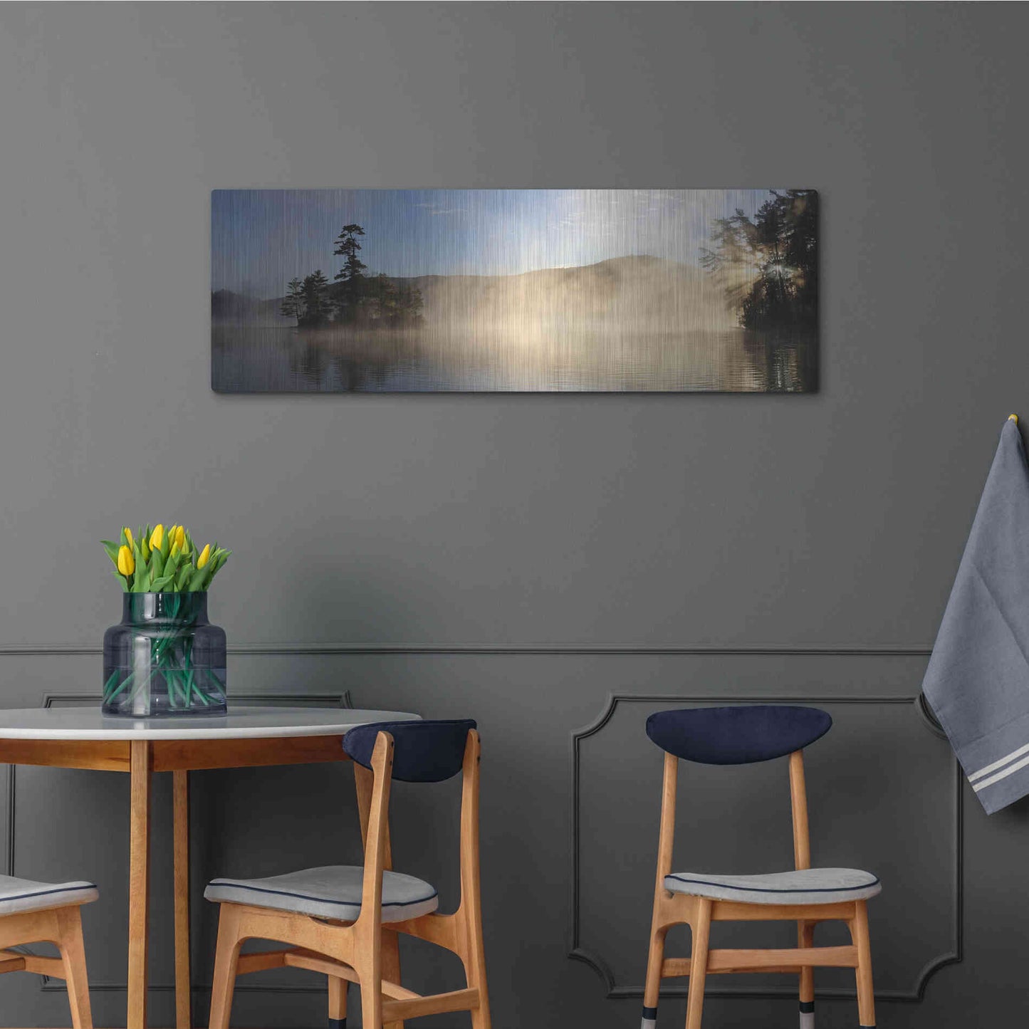 Luxe Metal Art 'Lake Luzerne Sunrise' by Lori Deiter, Metal Wall Art,48x16