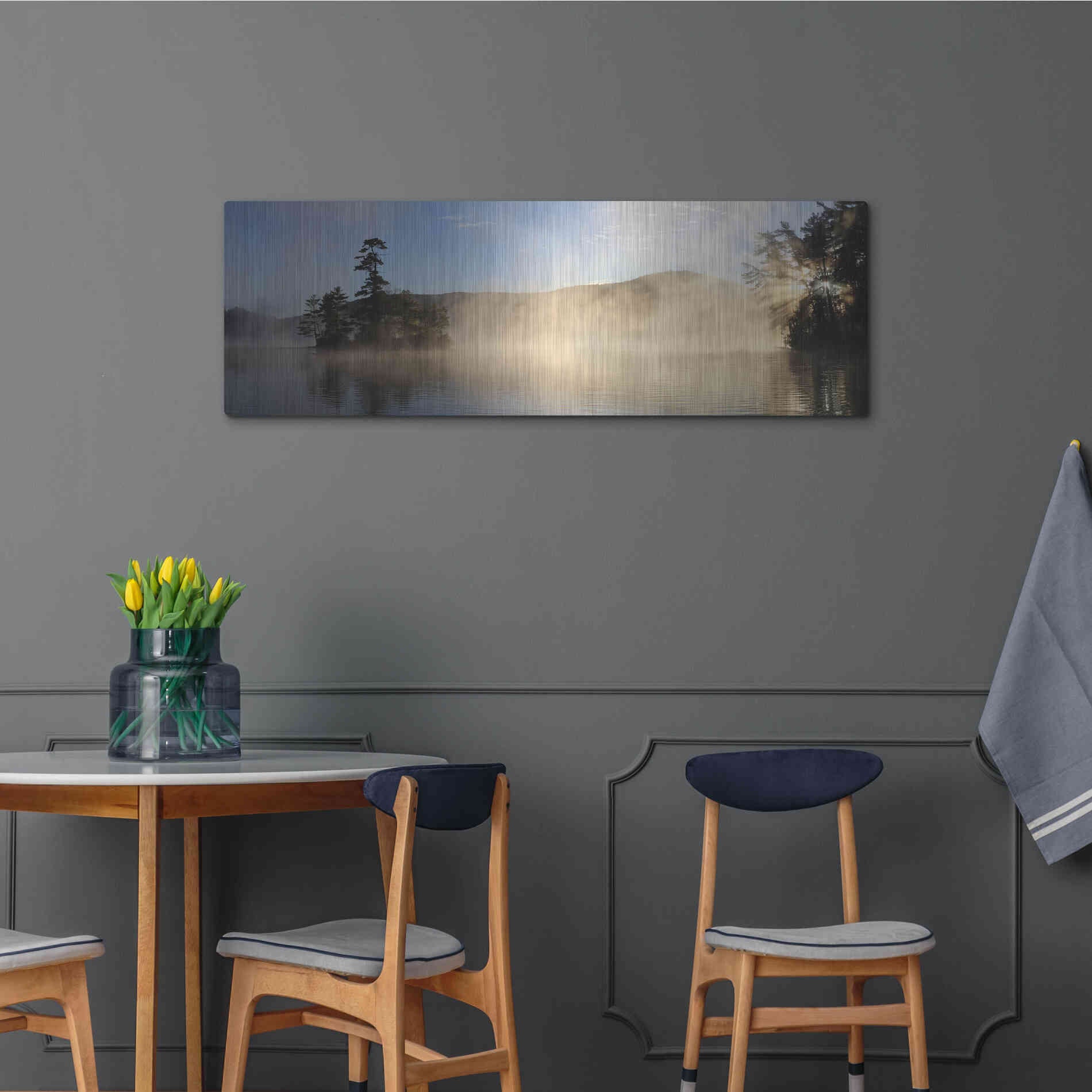 Luxe Metal Art 'Lake Luzerne Sunrise' by Lori Deiter, Metal Wall Art,48x16