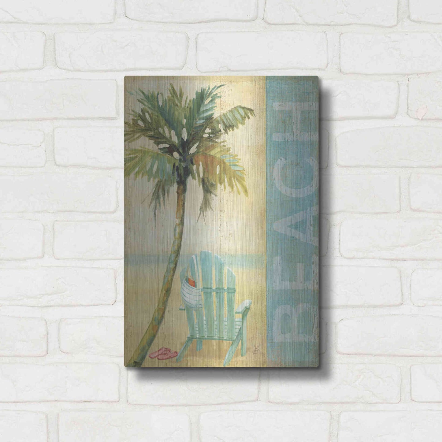 Luxe Metal Art 'Ocean Beach I' by Daphne Brissonet, Metal Wall Art,12x16