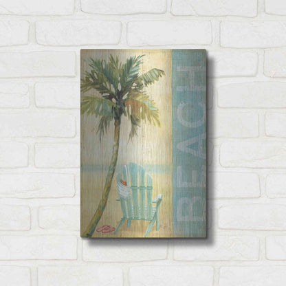 Luxe Metal Art 'Ocean Beach I' by Daphne Brissonet, Metal Wall Art,12x16