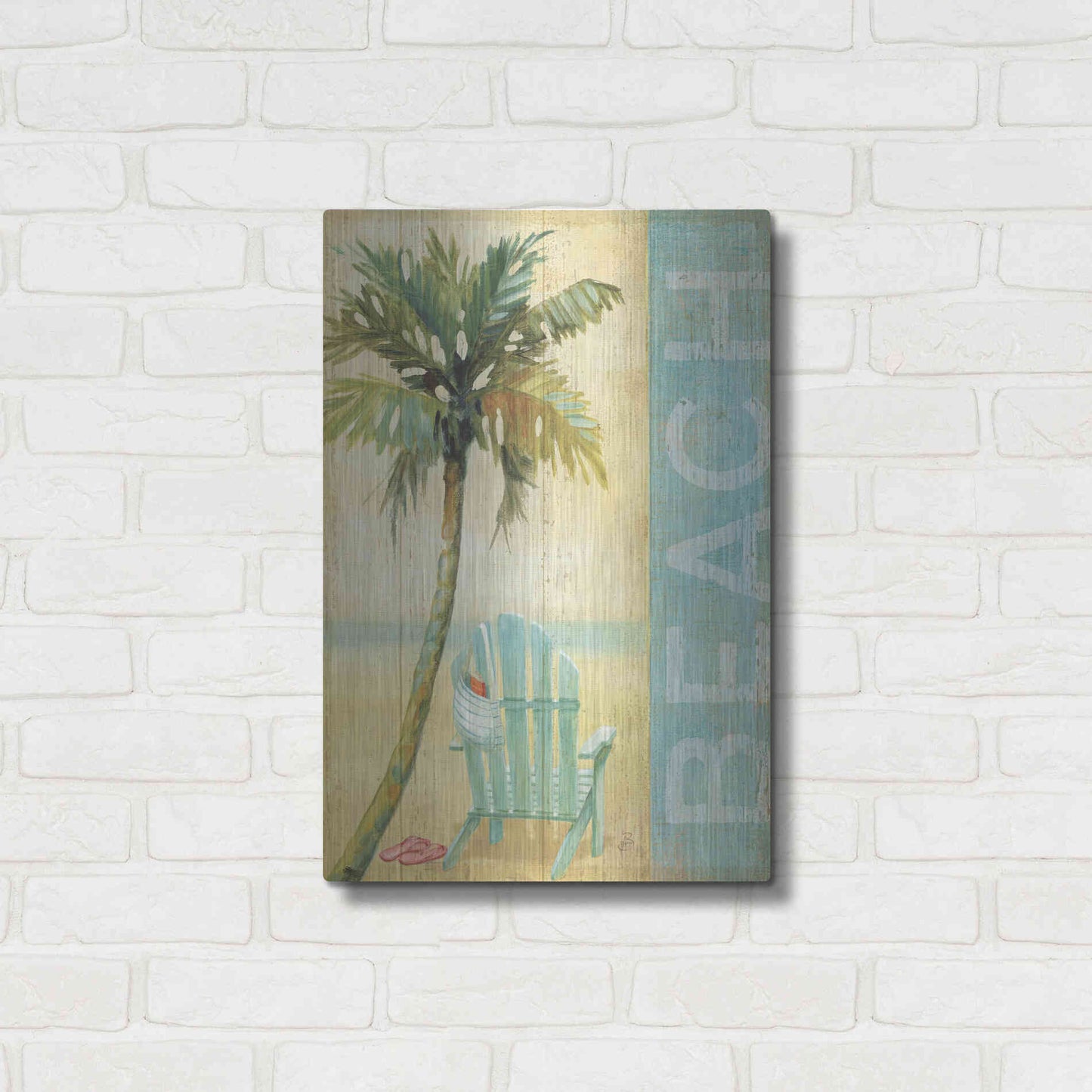 Luxe Metal Art 'Ocean Beach I' by Daphne Brissonet, Metal Wall Art,16x24