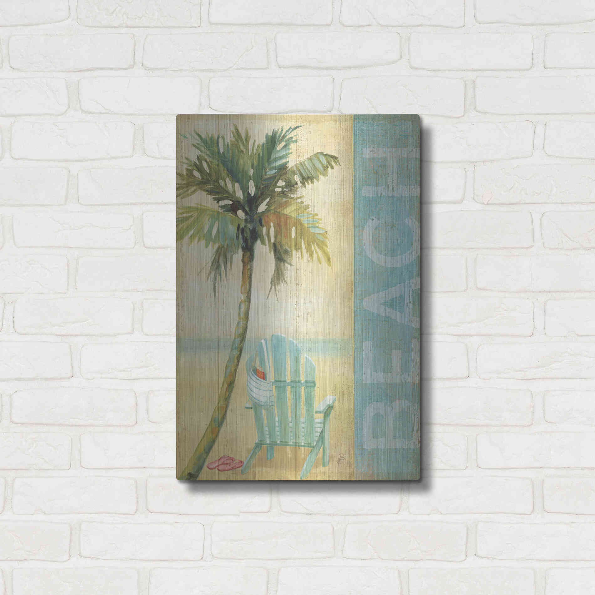 Luxe Metal Art 'Ocean Beach I' by Daphne Brissonet, Metal Wall Art,16x24