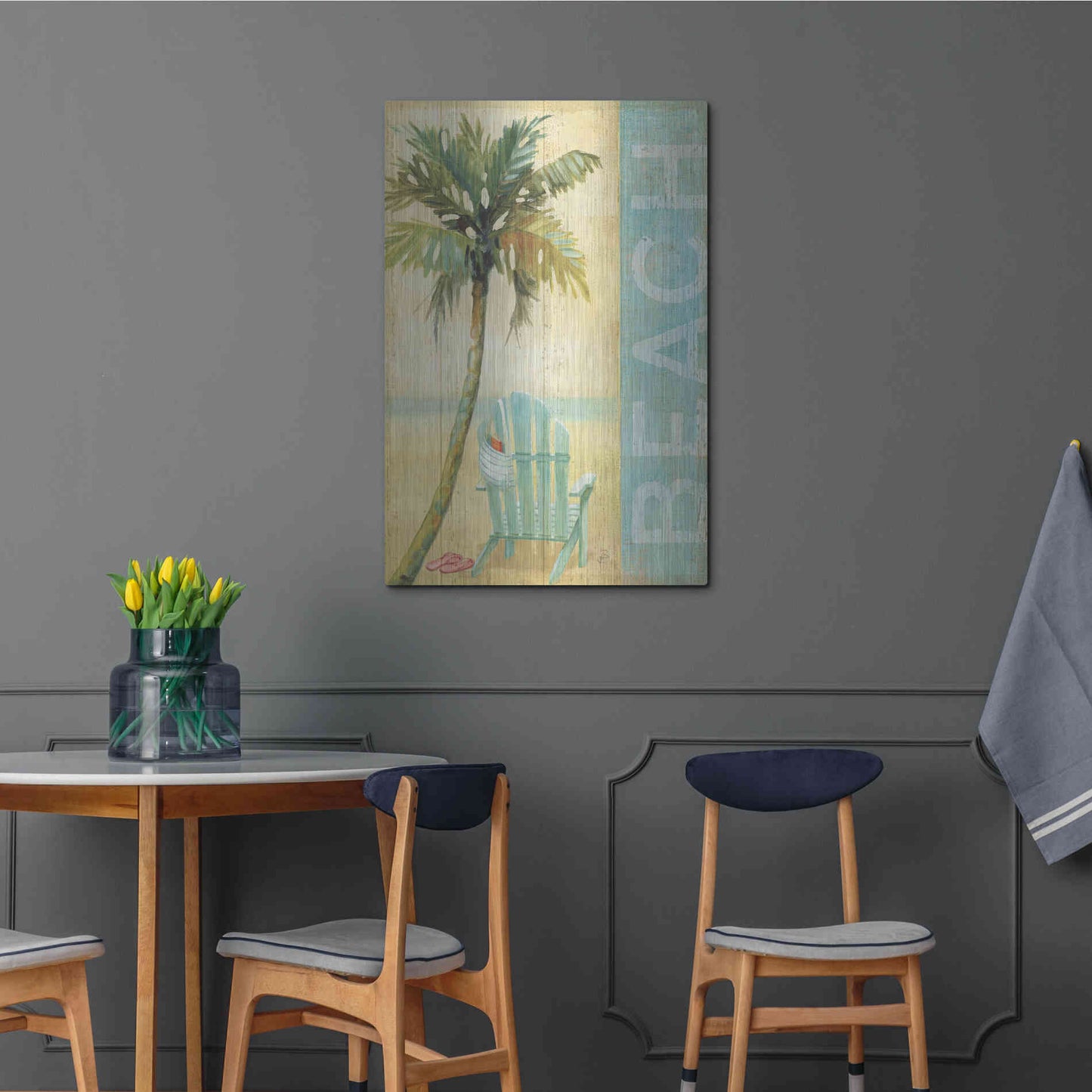 Luxe Metal Art 'Ocean Beach I' by Daphne Brissonet, Metal Wall Art,24x36