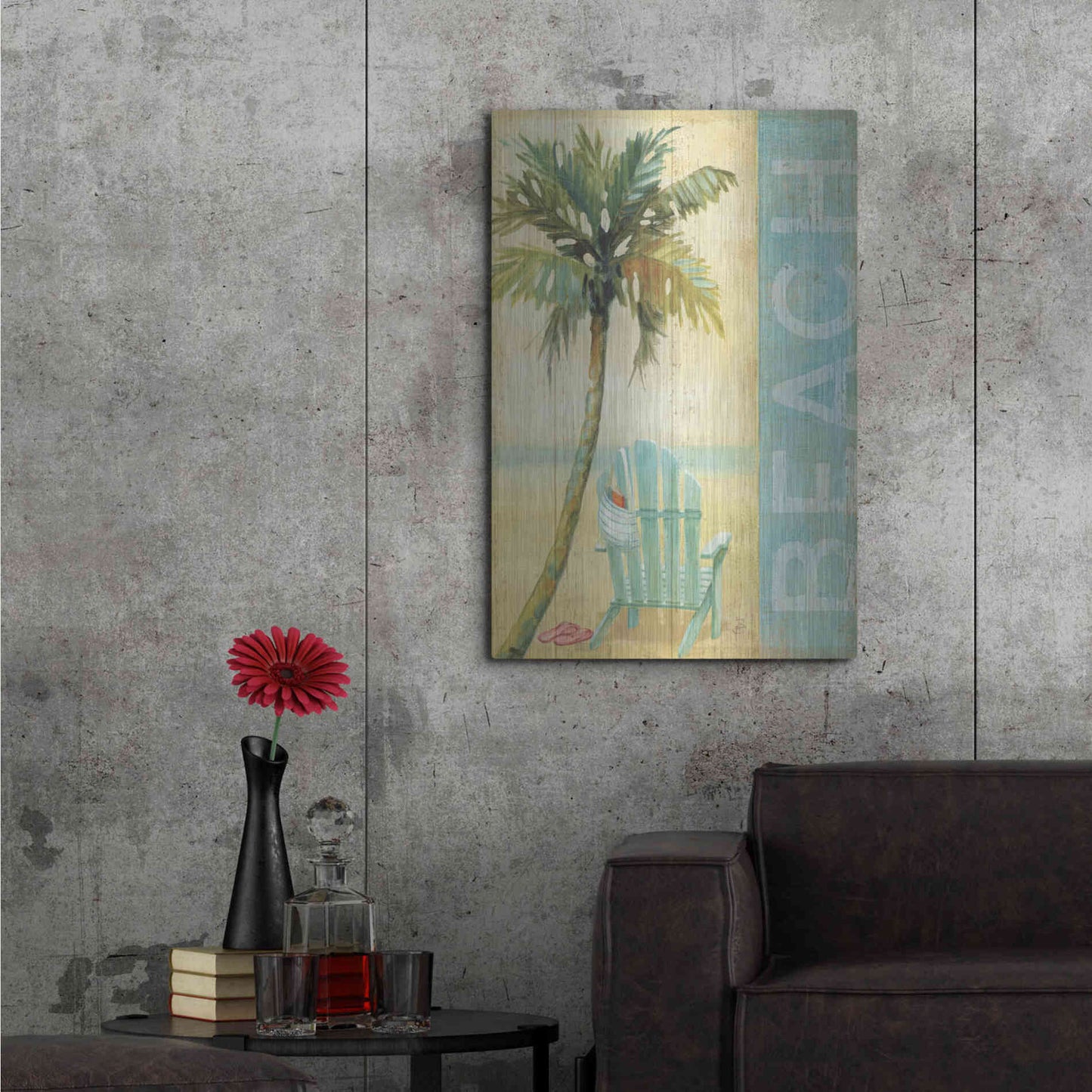 Luxe Metal Art 'Ocean Beach I' by Daphne Brissonet, Metal Wall Art,24x36