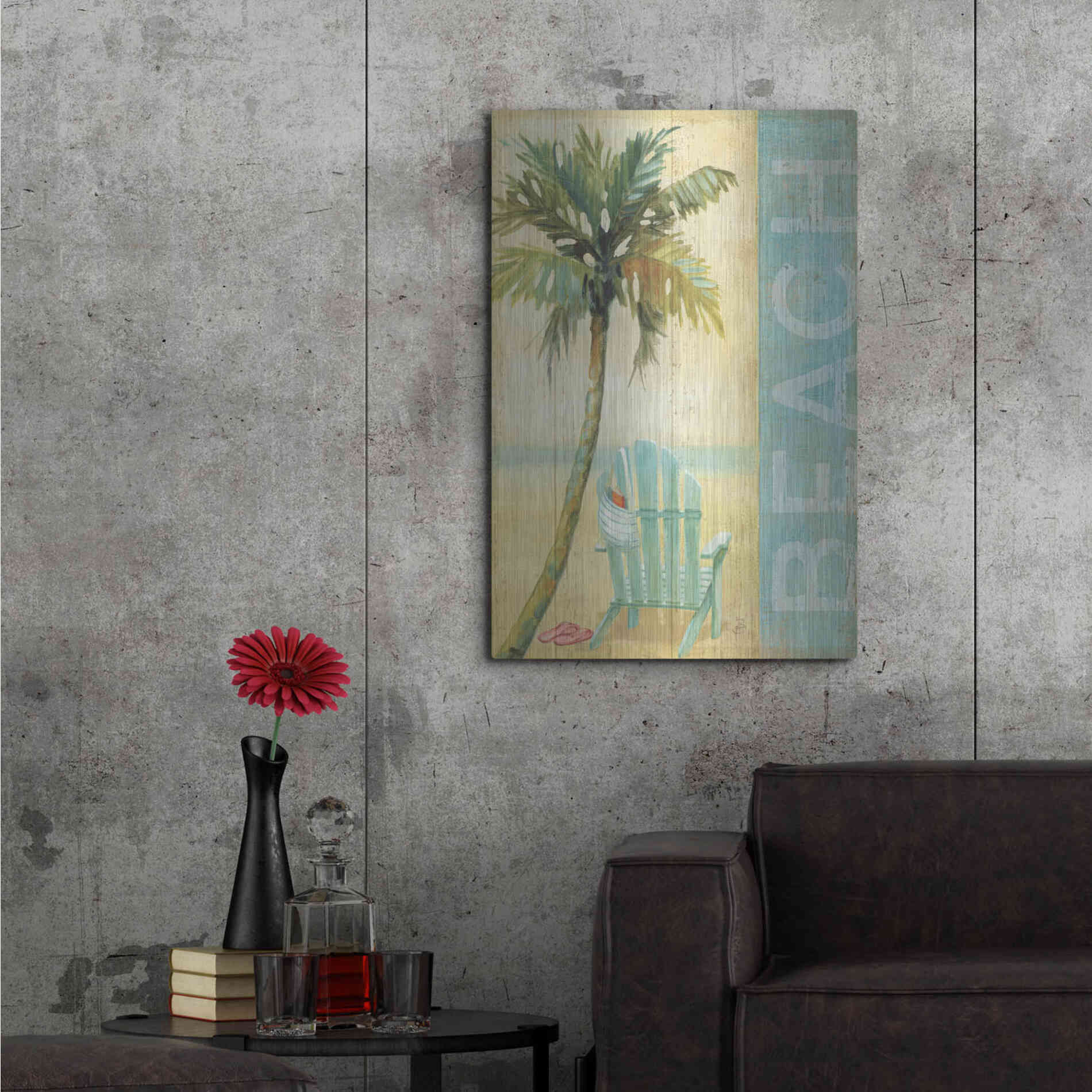 Luxe Metal Art 'Ocean Beach I' by Daphne Brissonet, Metal Wall Art,24x36